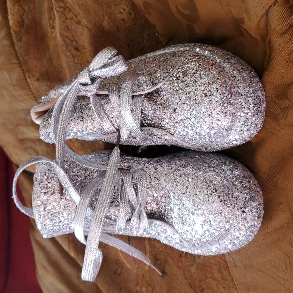 Silver sparkle sneakers